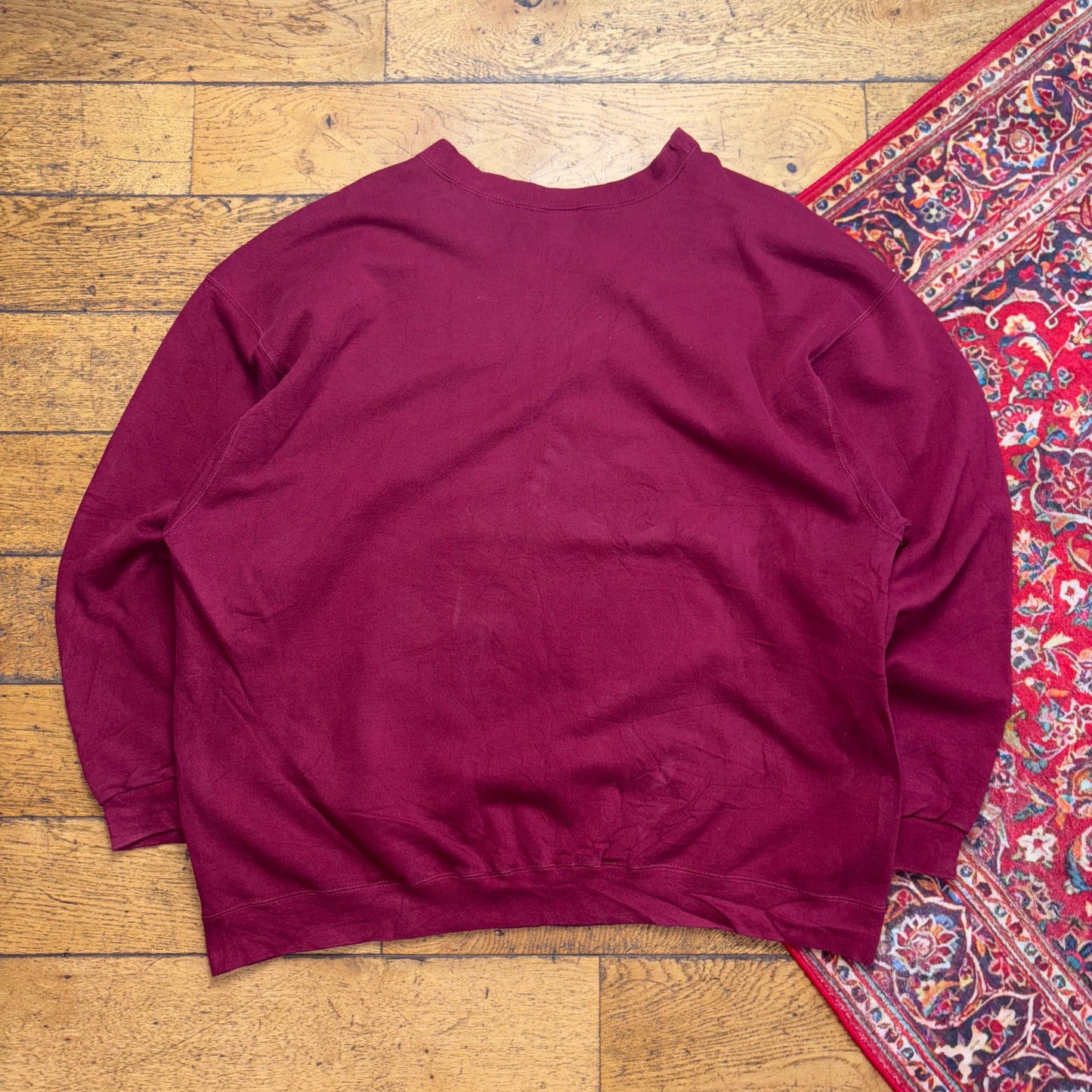 Vintage 90s NIke Burgundy Swoosh Embroidered Sweatshirt - 2XL