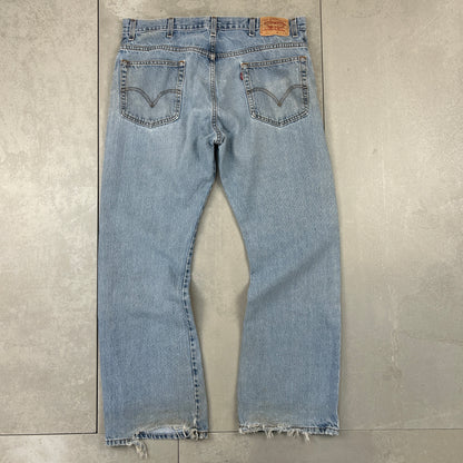 Vintage Levis 517 Bootcut Baggy Light Blue Denim Jeans - 40