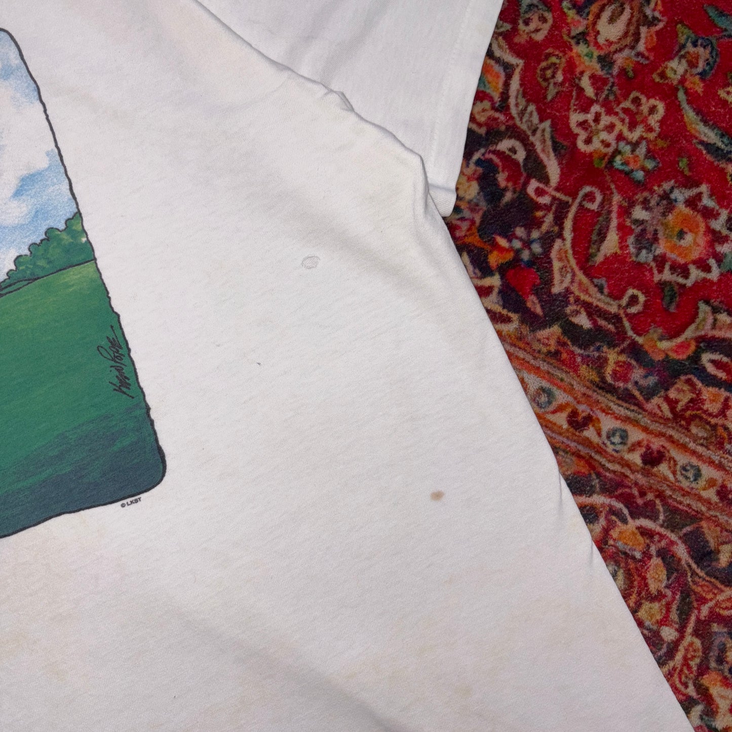 Vintage 90s Lawn Ranger Funny White Single Stitch Graphic T-Shirt - XL