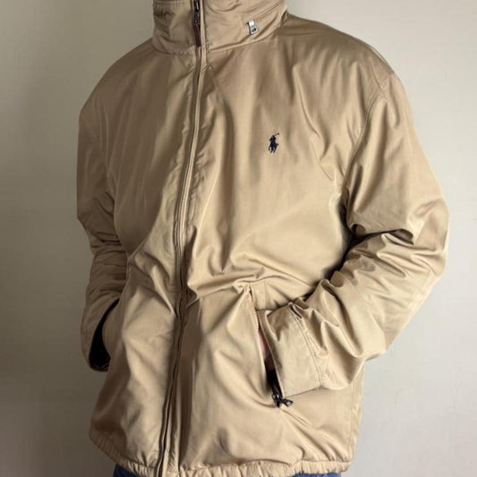 Vintage Ralph Lauren Cream Harrington Fleece Lined Jacket - 2XL