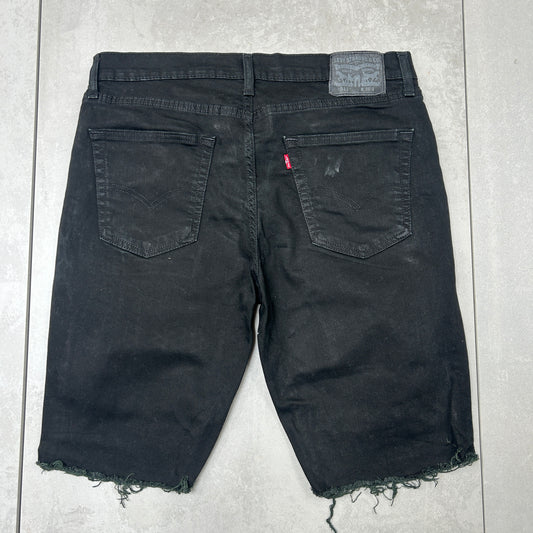 Vintage Levis 511 Slim Black Denim Shorts - 36