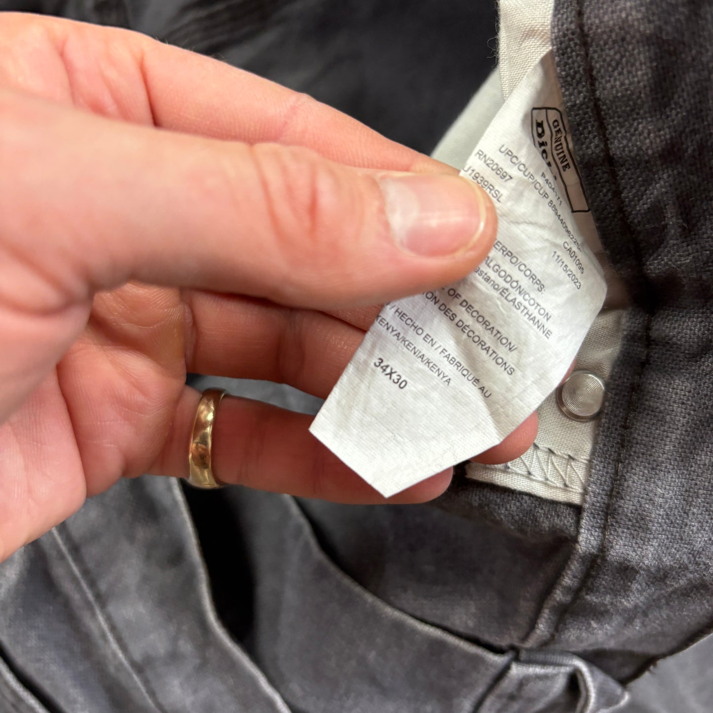 Dickies Grey Workwear Carpenter Baggy Trousers - 34