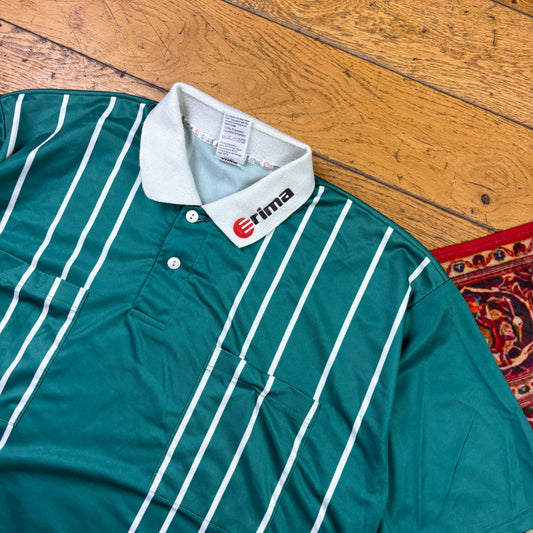 Vintage Erima Green Football Polo T Shirt - XL
