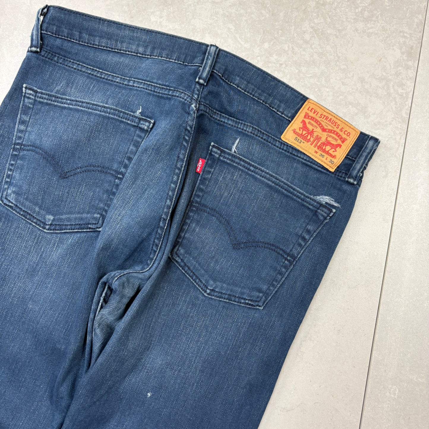 Vintage Levis 513 Straight Blue Denim Jeans - 36