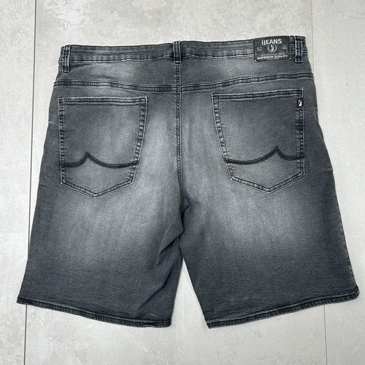 Vintage Embroidered Hip Hop Baggy Black Shorts Jorts - 40