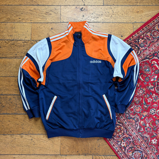 Vintage Adidas Embroidered Navy Orange Tracksuit Track Jacket - L