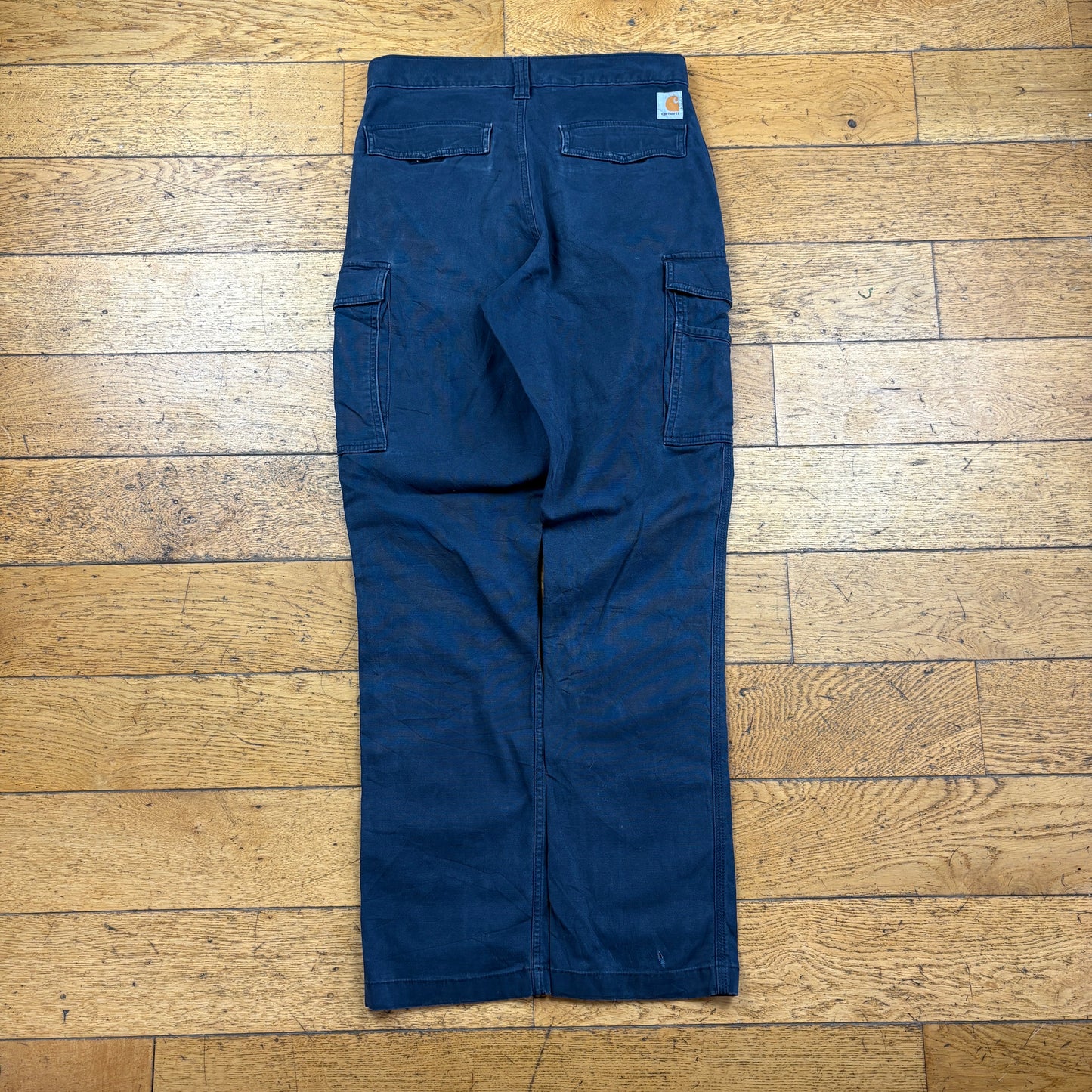 Vintage Carhartt Navy Cargo Workwear Carpenter Trousers - 32
