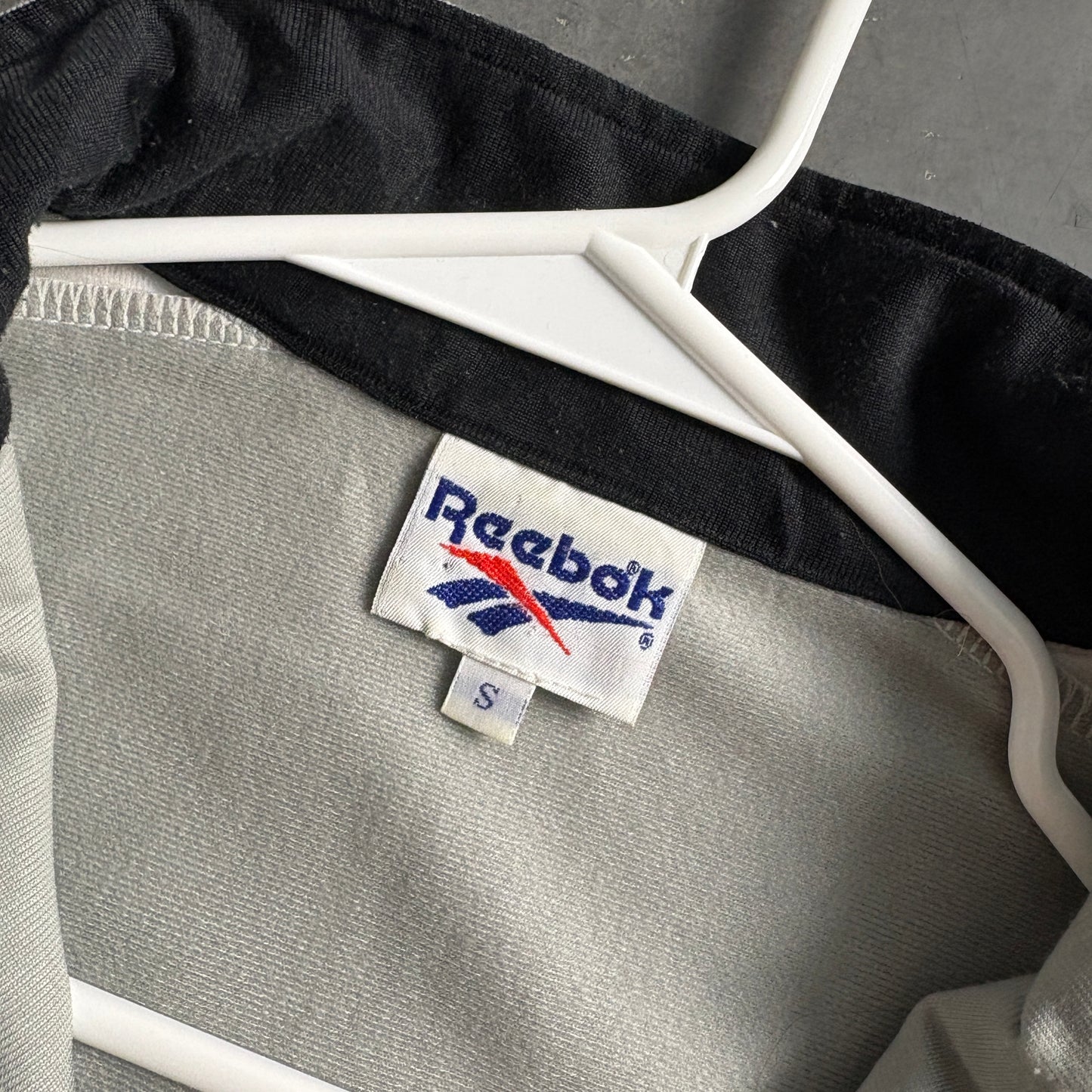 Vintage Reebok 00s Y2K Grey Black Tracksuit Track Jacket - S