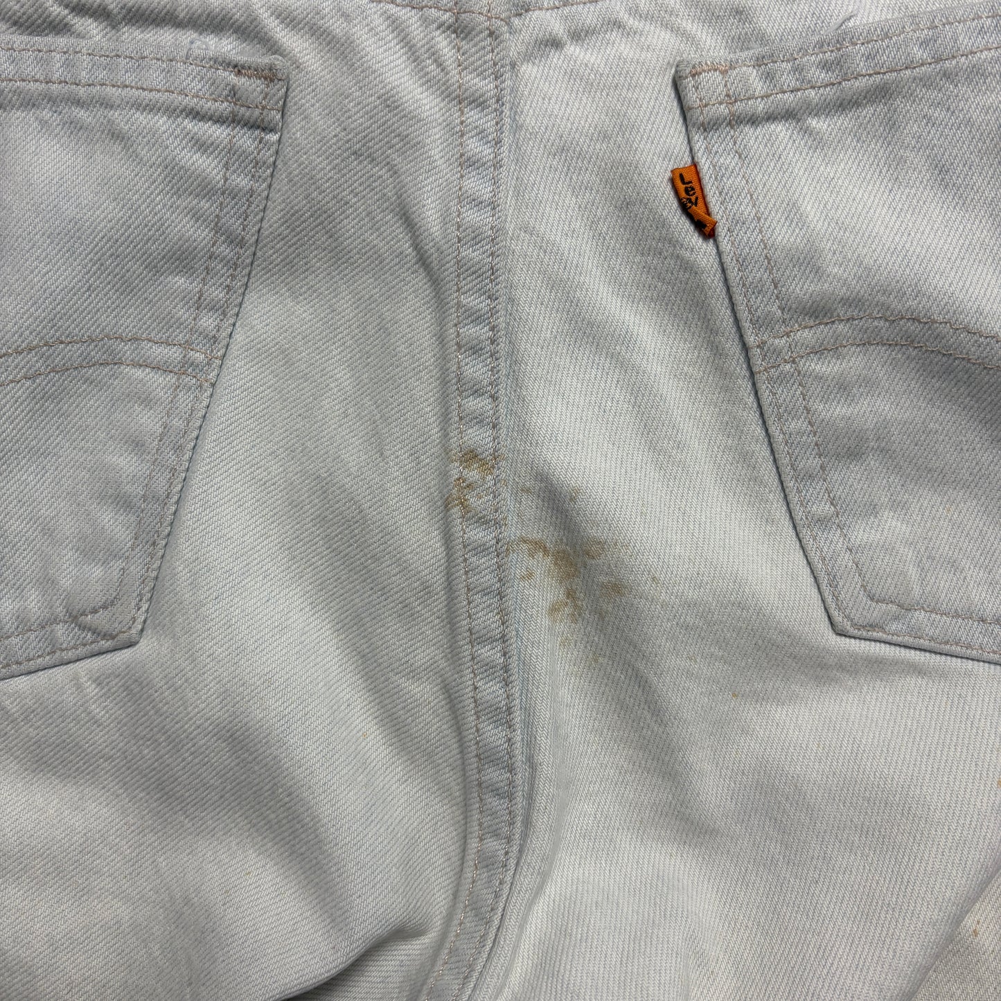 Vintage Levis 505 Orange Tab Blue White Straight Denim Shorts - 30