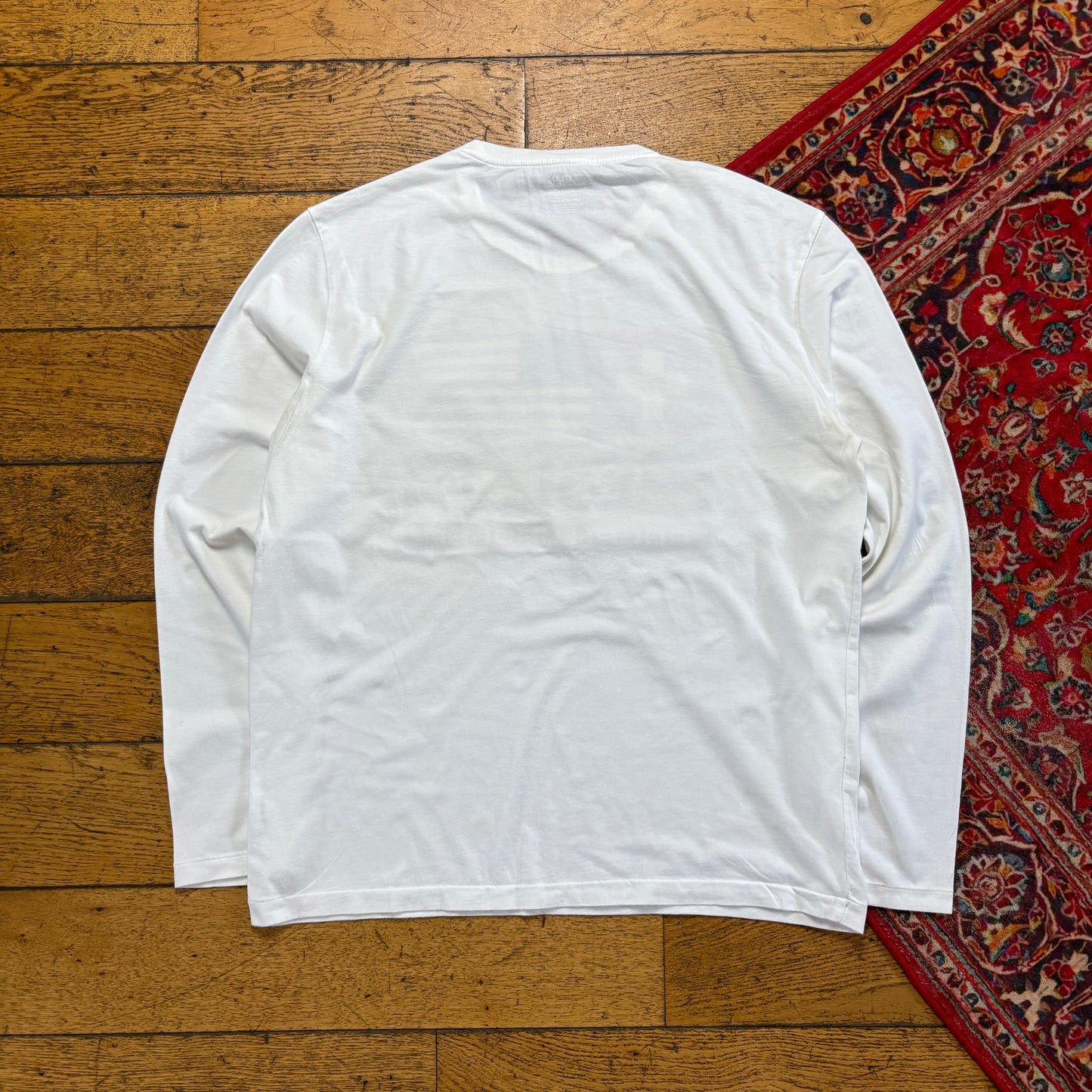 Vintage Ralph Lauren USA Flag White Long Sleeve Graphic T-Shirt - S