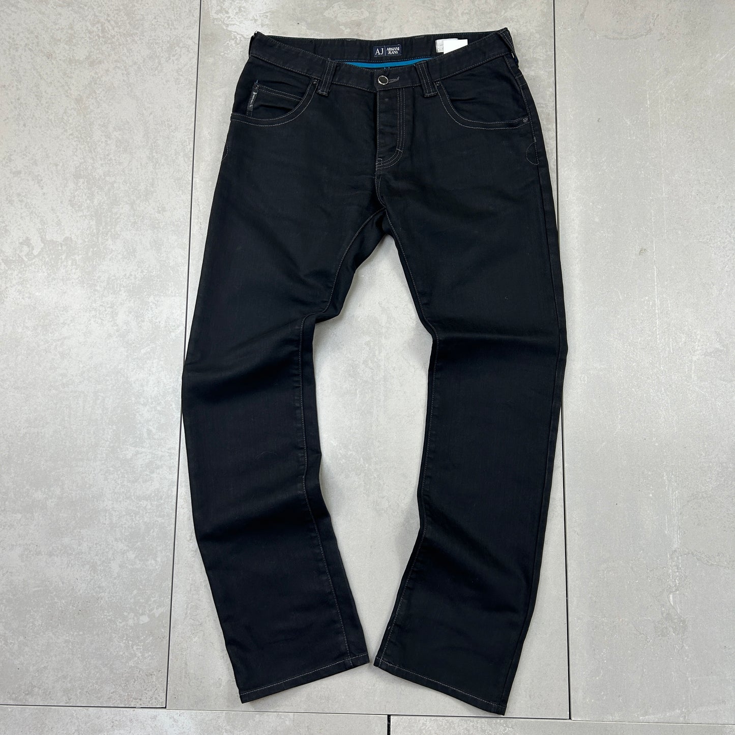 Vintage Armani Black Straight Jeans - 33