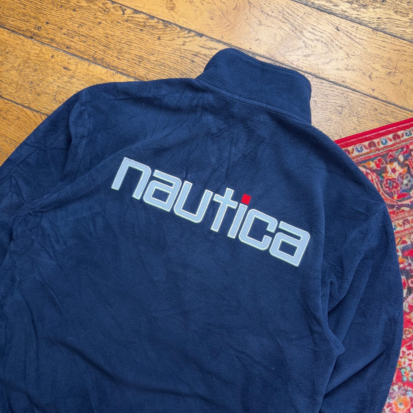 Vintage 90s Nautica Navy Fleece Embroidered Sweatshirt - M