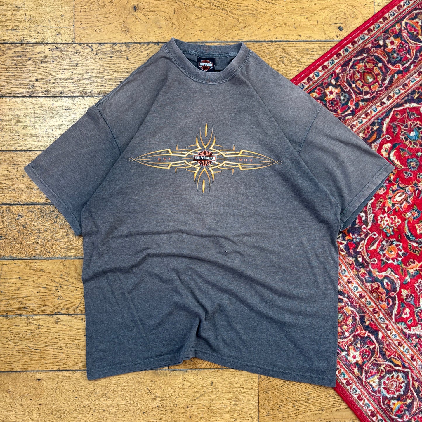 Vintage Harley Davidson Brown Faded Graphic T-Shirt - XL