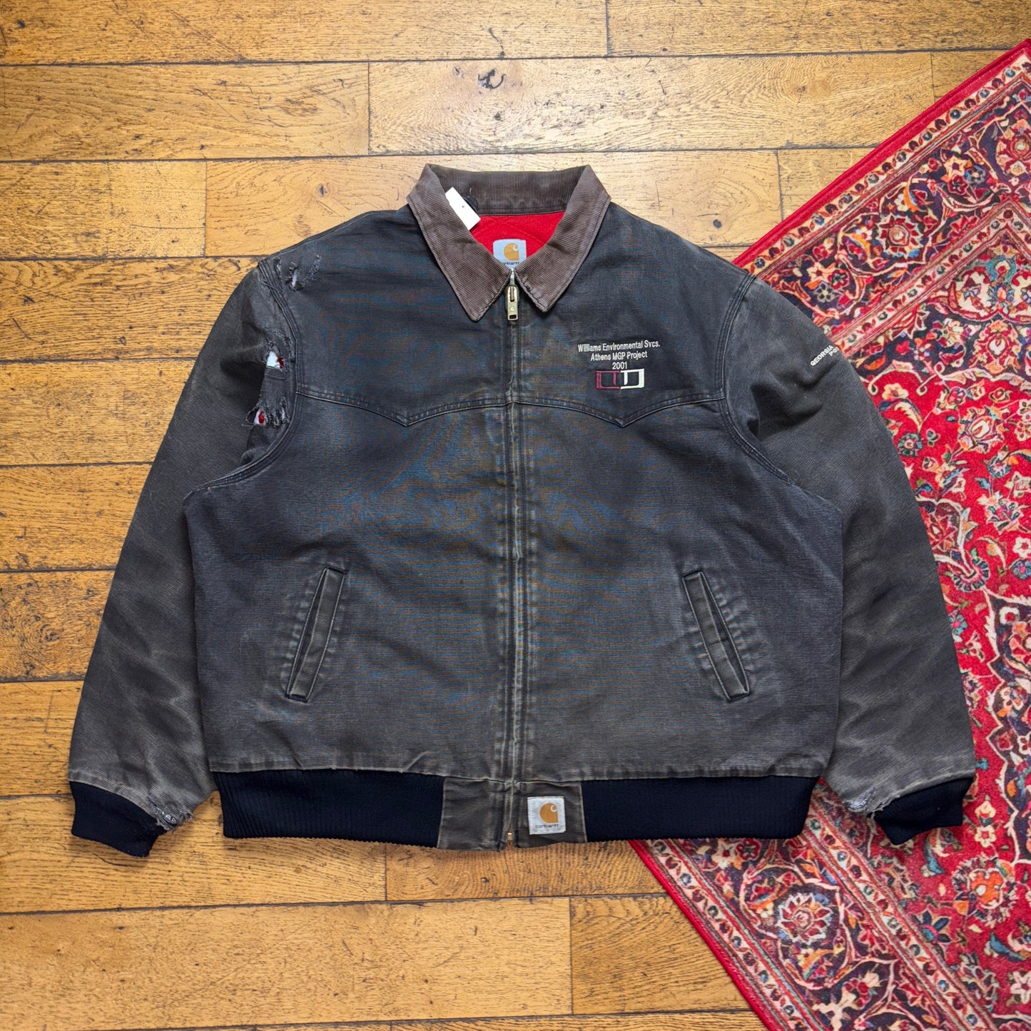 Vintage Carhartt Grey Distressed Thrasher Santa Fe Workwear Jacket - 2XL