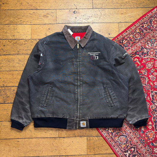 Vintage Carhartt Grey Distressed Thrasher Santa Fe Workwear Jacket - 2XL