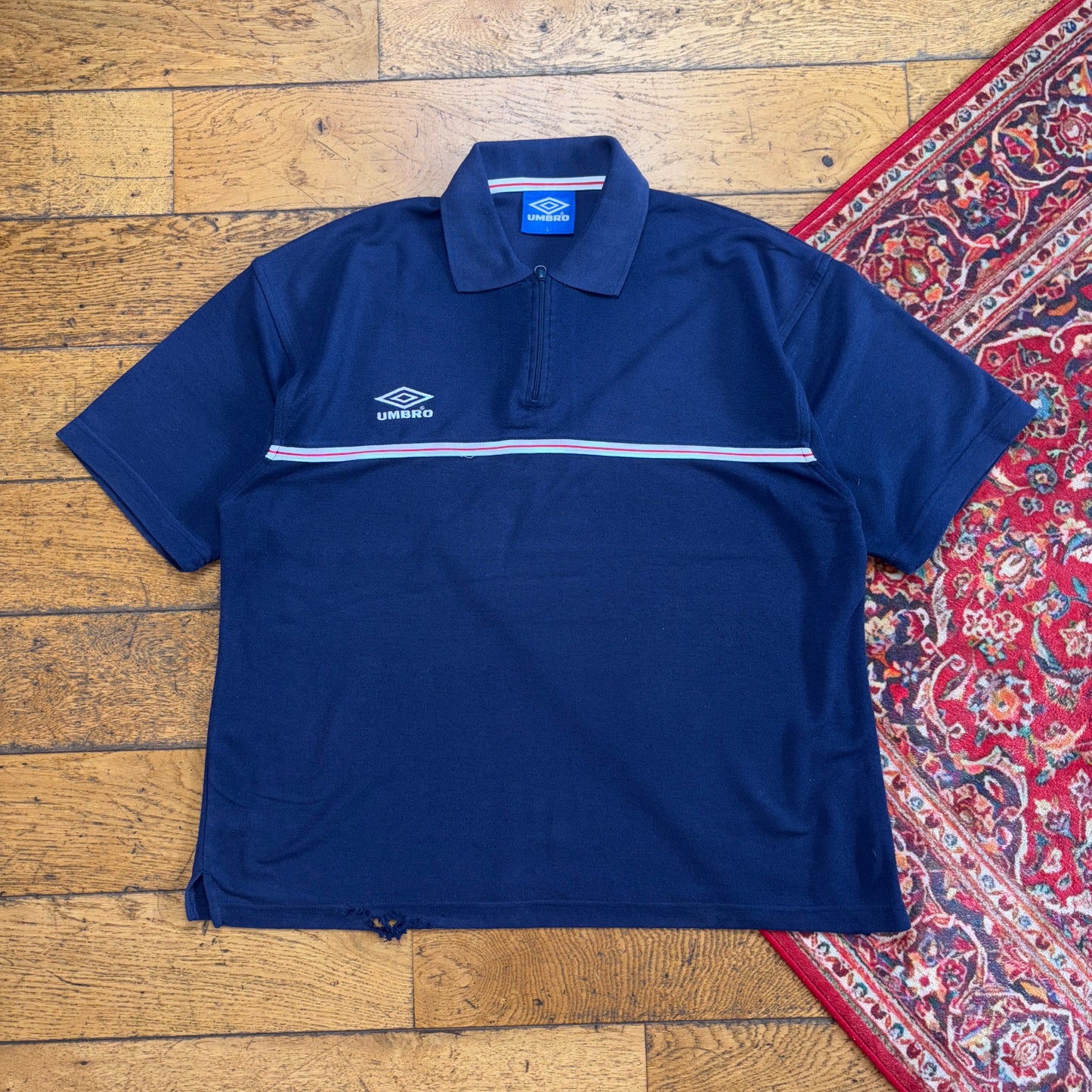 Vintage Umbro Navy Embroidered Polo Shirt - L