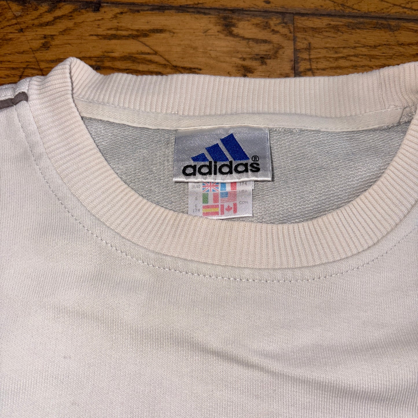 Vintage 90s Adidas Grey Embroidered Sweatshirt - L
