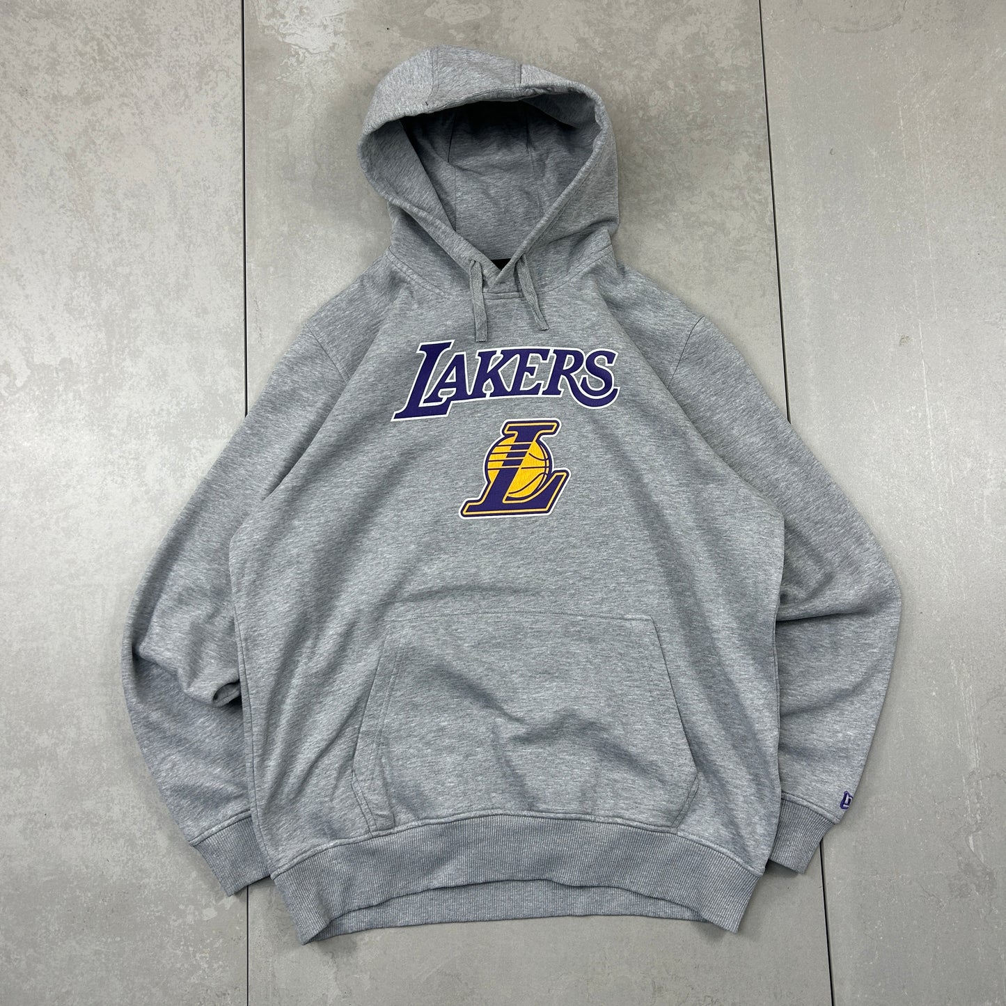 Vintage Lakers NBA Grey Hoodie Sweatshirt - L