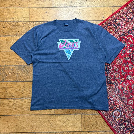 Vintage ASICs Blue Graphic T-Shirt - L
