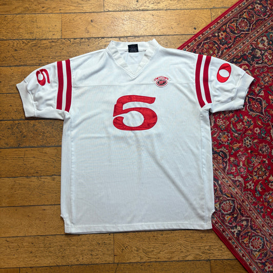 Vintage FUBU Embroidered Hip Hop White American Football Jersey - XL