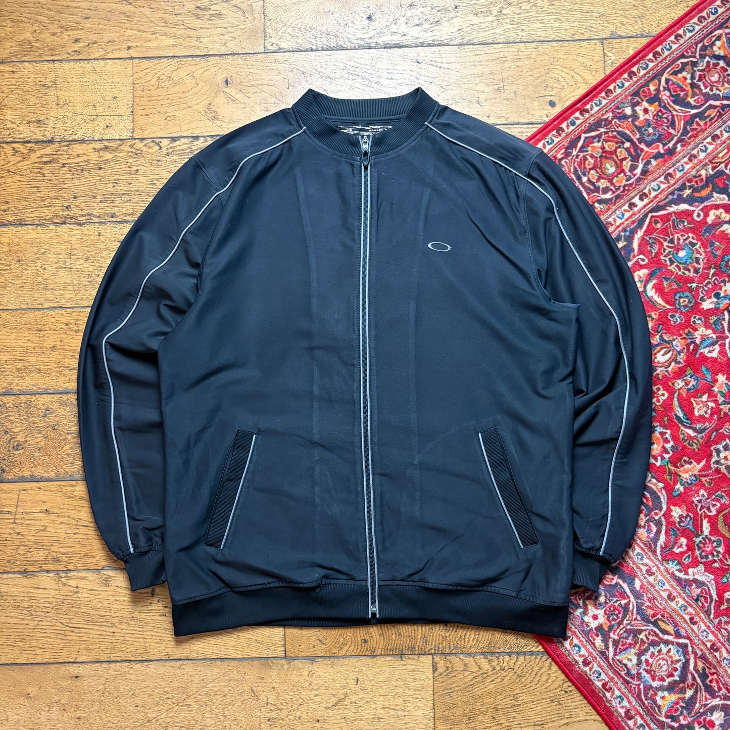 Vintage Oakley Black Tracksuit Track Shell Windbreaker Jacket - L