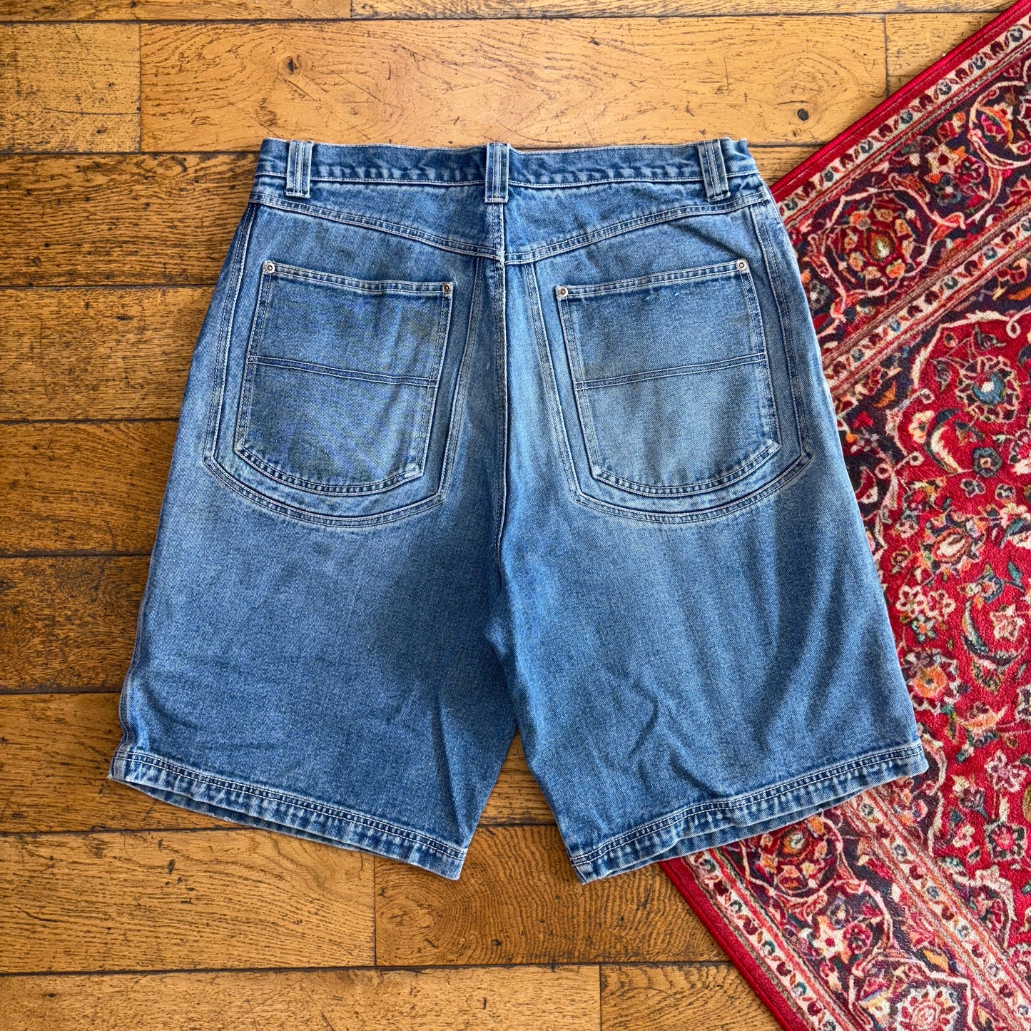 Vintage Break Down y2K Hip Hop Blue Baggy Shorts Jorts - 38