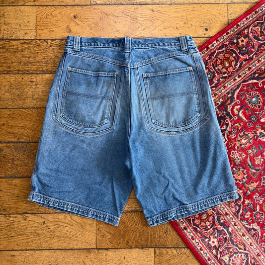Vintage Break Down y2K Hip Hop Blue Baggy Shorts Jorts - 38