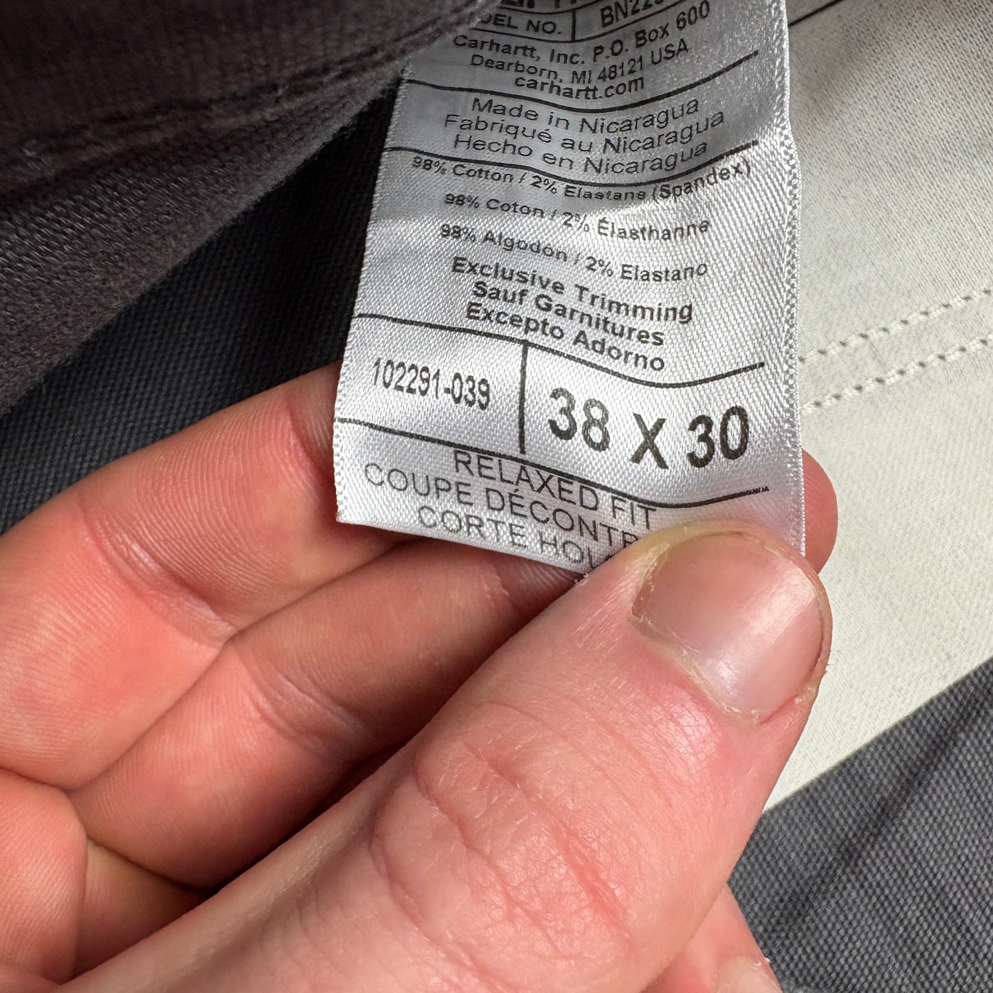 Vintage Carhartt Workwear Carpenter Grey Baggy Trousers - 42S
