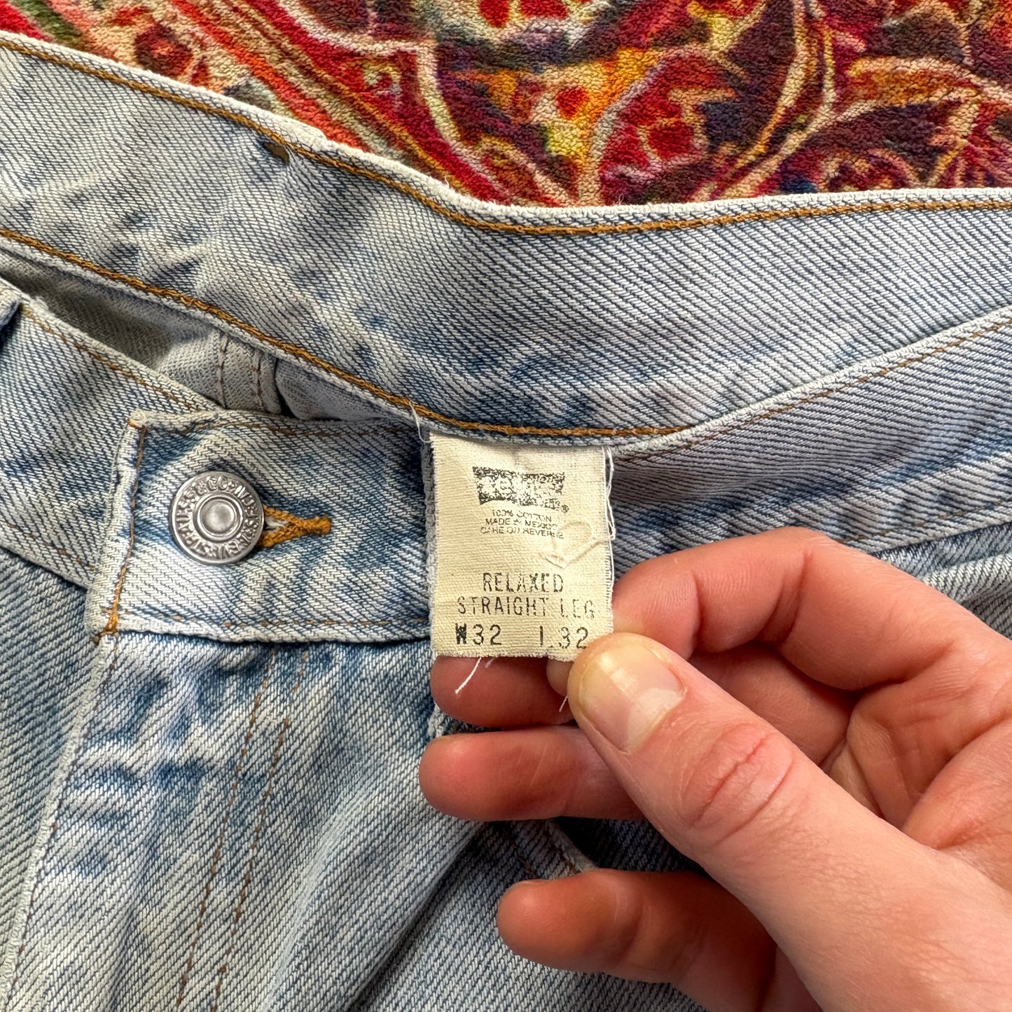 Vintage Levis 505 Straight Blue Denim Jeans - 32R
