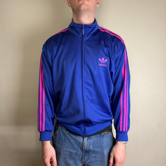 Vintage Adidas 90s Blue Track Jacket - M