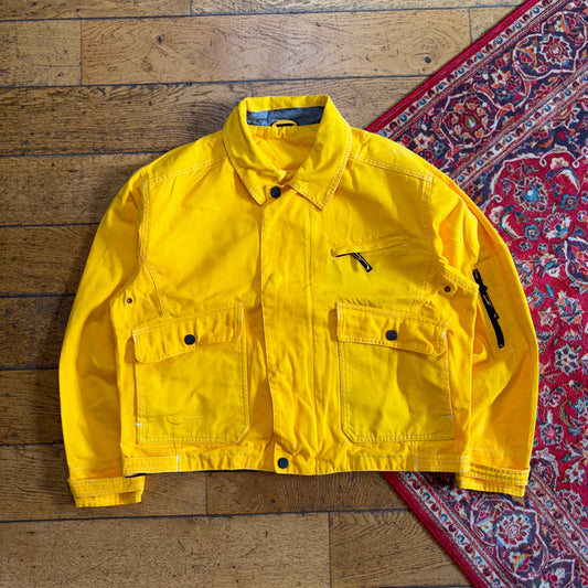 Vintage Yellow Cropped Boxy Trucker Detroit Style Jacket - L
