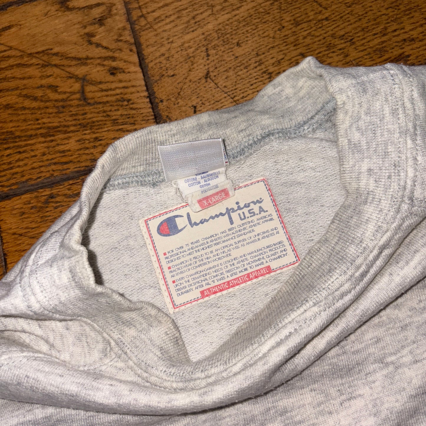 Vintage Champion Grey Embroidered Boxy Sweatshirt - XL
