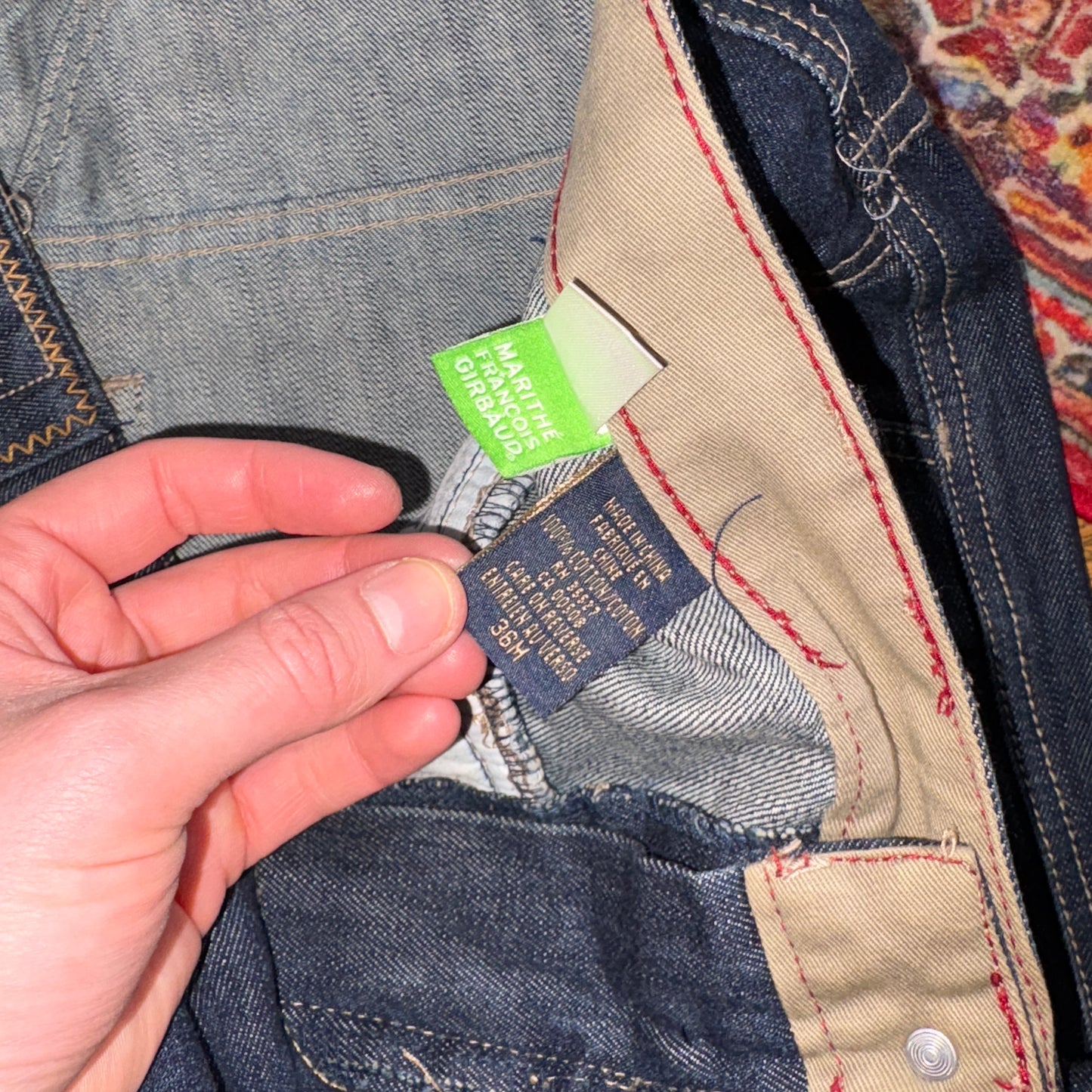 Vintage Marithe Francois Girbaud Navy Grey Y2K Hip Hop Baggy Jeans - 36R