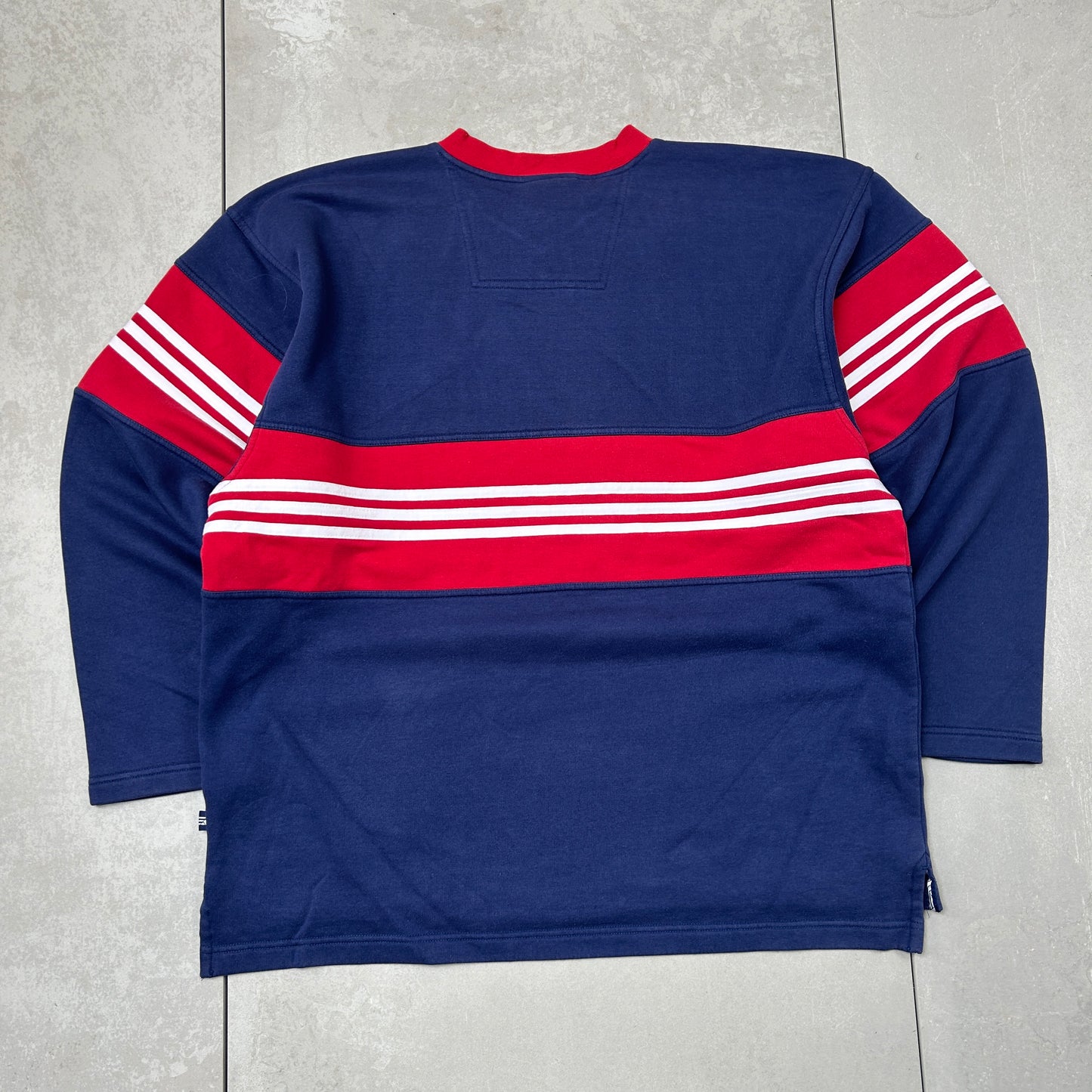 Vintage 90s Adidas Blue Red Embroidered Sweatshirt - XL