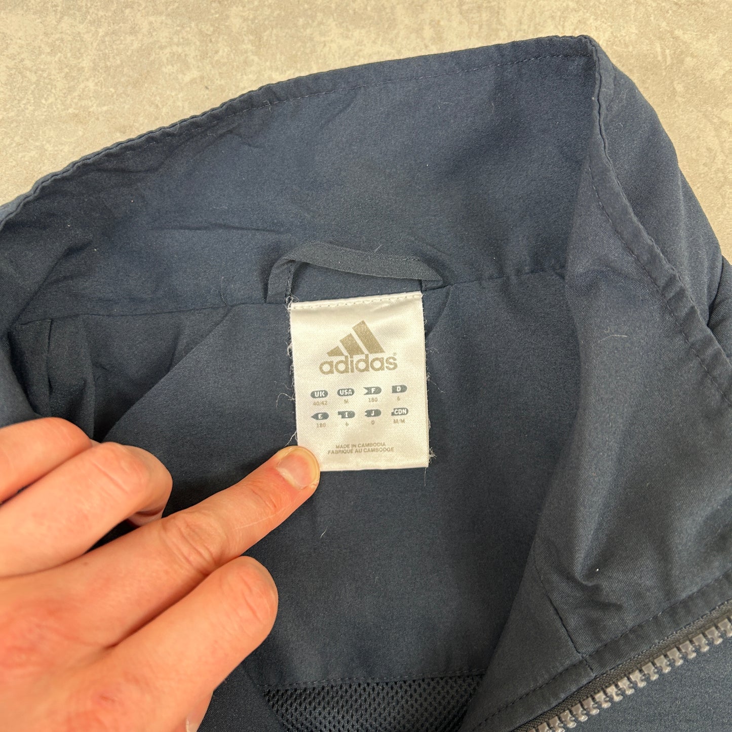 Vintage Adidas Navy Tracksuit Track Shell Windbreaker Jacket - M