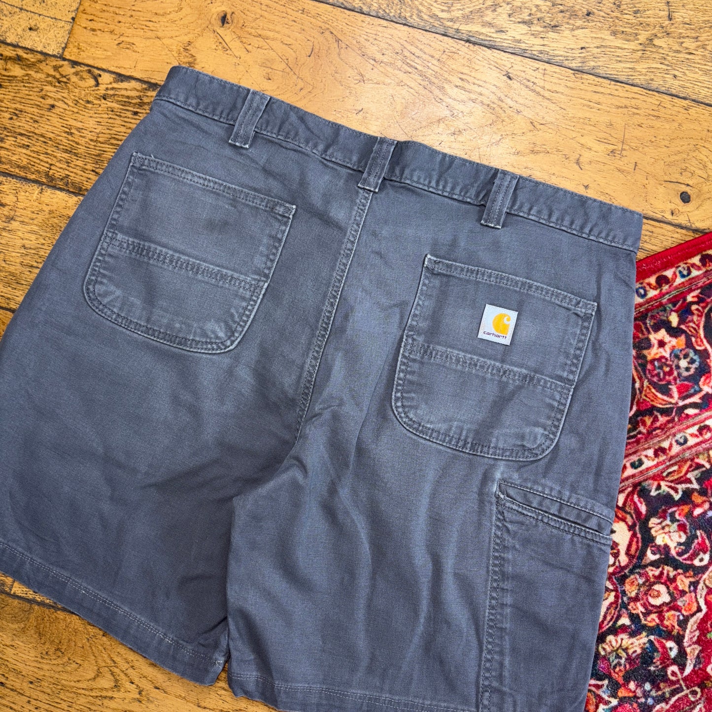 Vintage Carhartt Workwear Grey Baggy Carpenter Shorts - 38