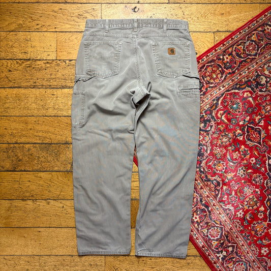 Vintage Carhartt Workwear Grey Brown Carpenter Baggy Trousers - 36R