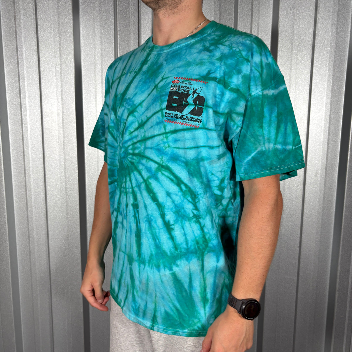 Blue Tie Dye Surfwear T Shirt - XL