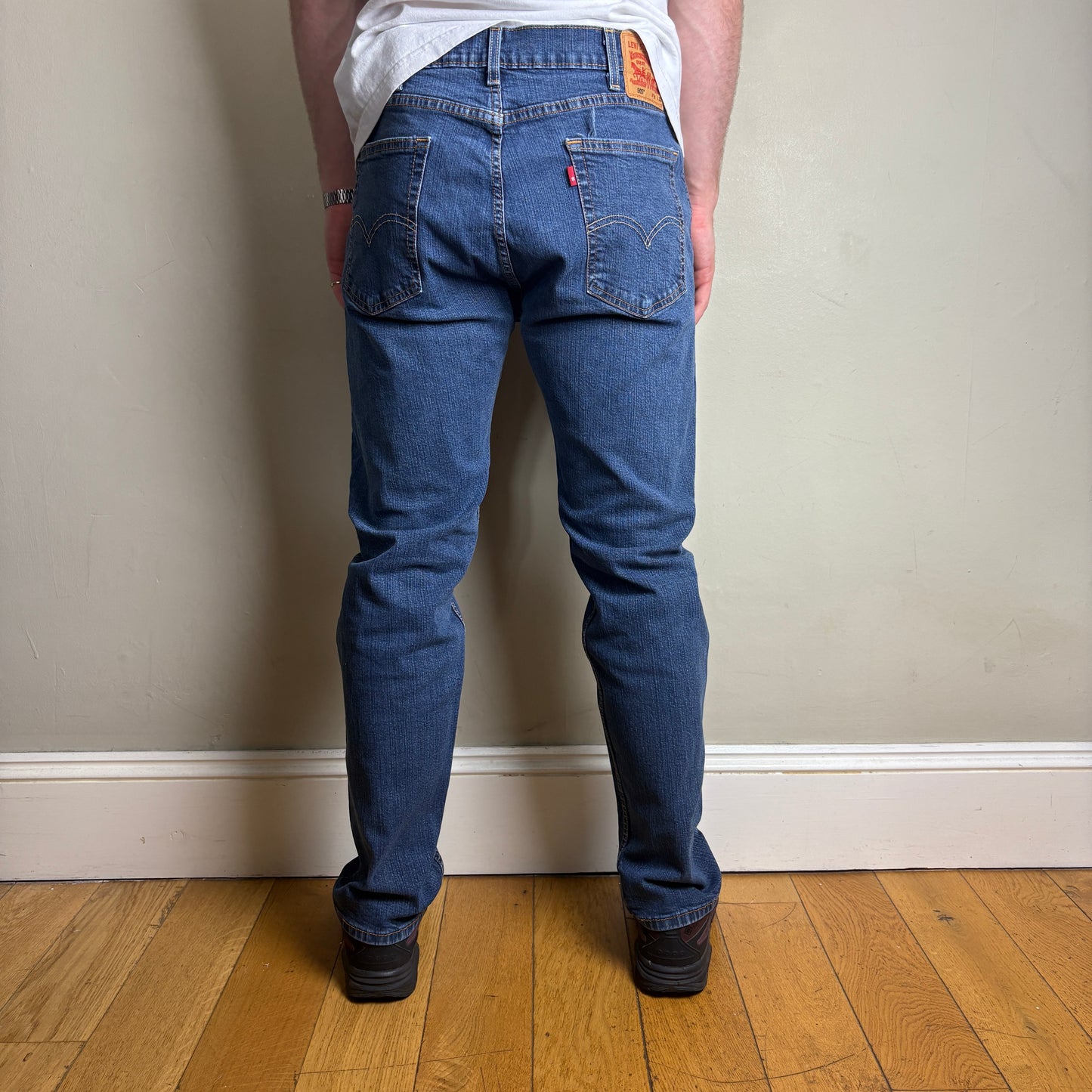 Vintage Levis 505 Straight Blue Denim Jeans - 38R