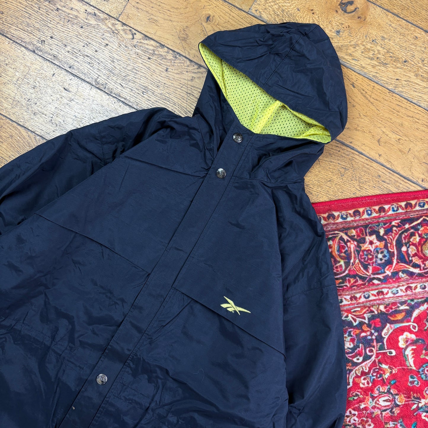 Vintage Reebok Black Parka Jacket - L