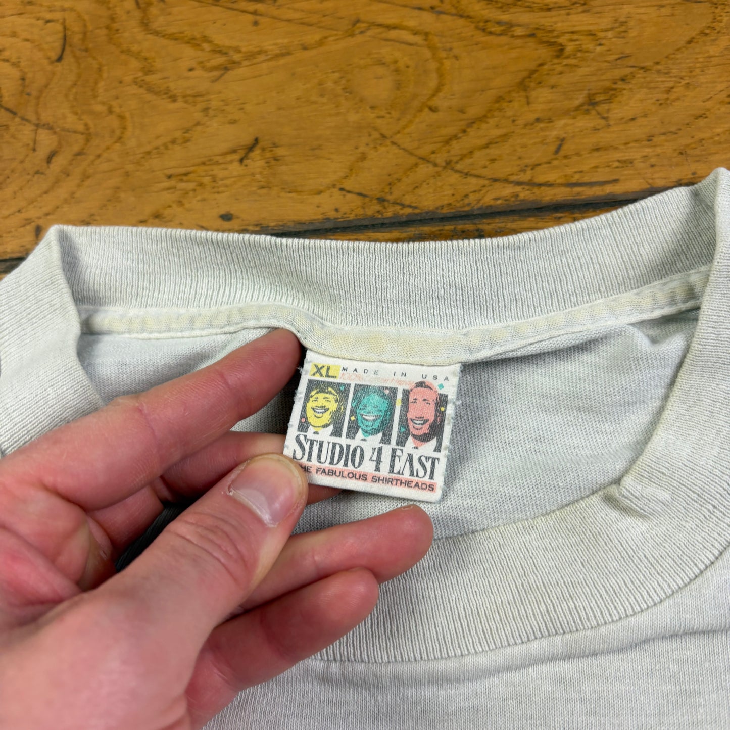 Vintage 90s Funny White Single Stitch Graphic T-Shirt - XL