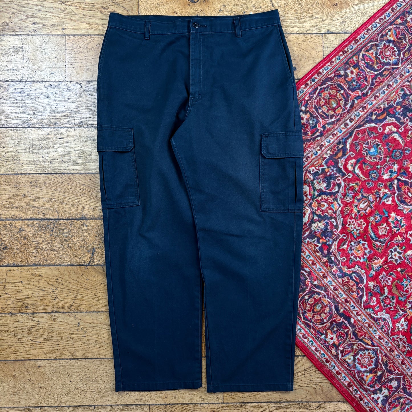 Vintage Dickies 874 Black Cargo Baggy Skate Trousers - 38