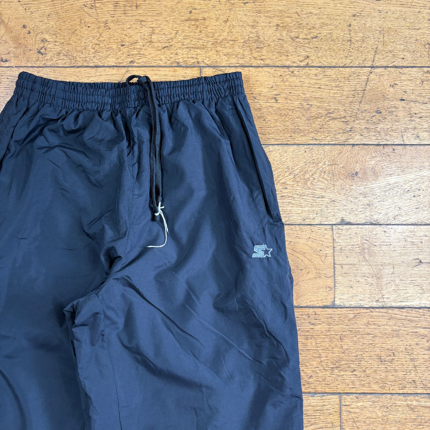 Vintage Black Starter Baggy Tracksuit Sweatpants Track Pants Bottoms - M