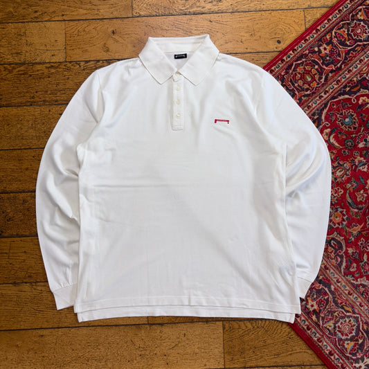 Vintage Pirelli White Embroidered Rugby Shirt - L