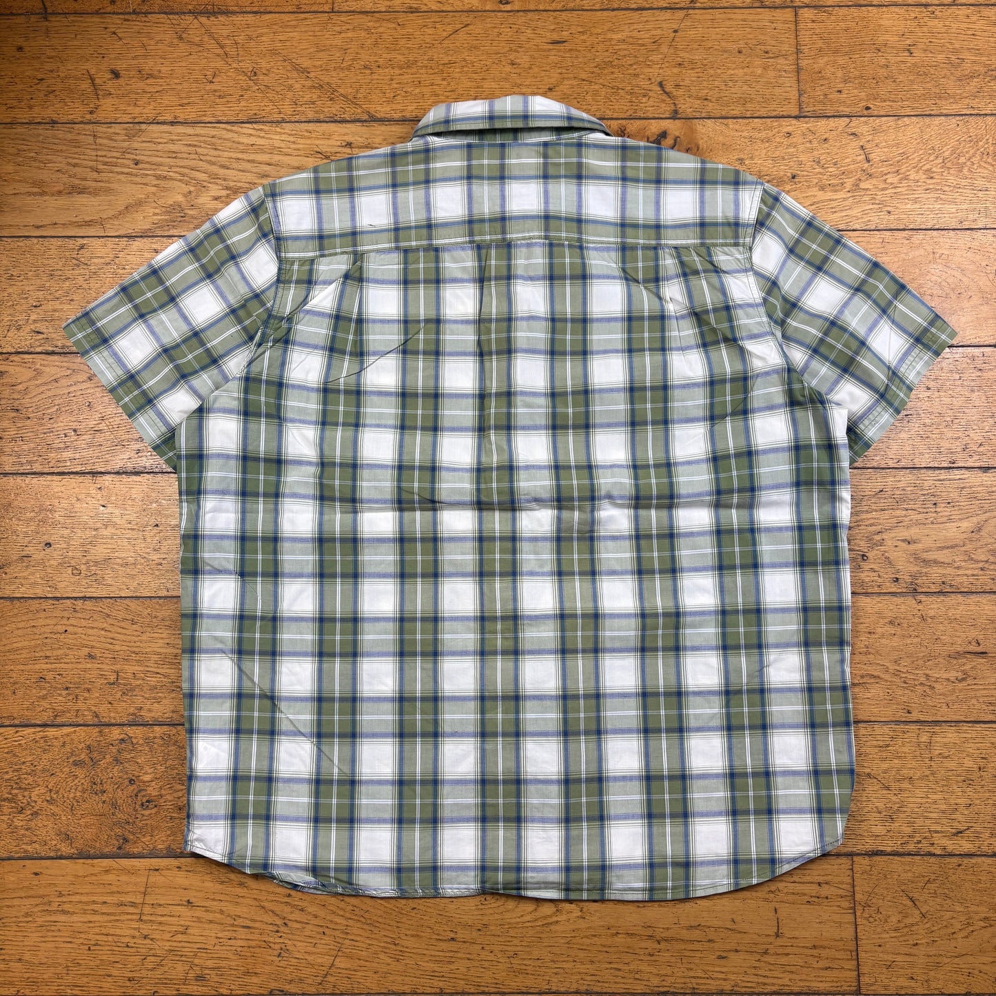 Vintage Carhartt Short Sleeve Green Check Embroidered Shirt - XL