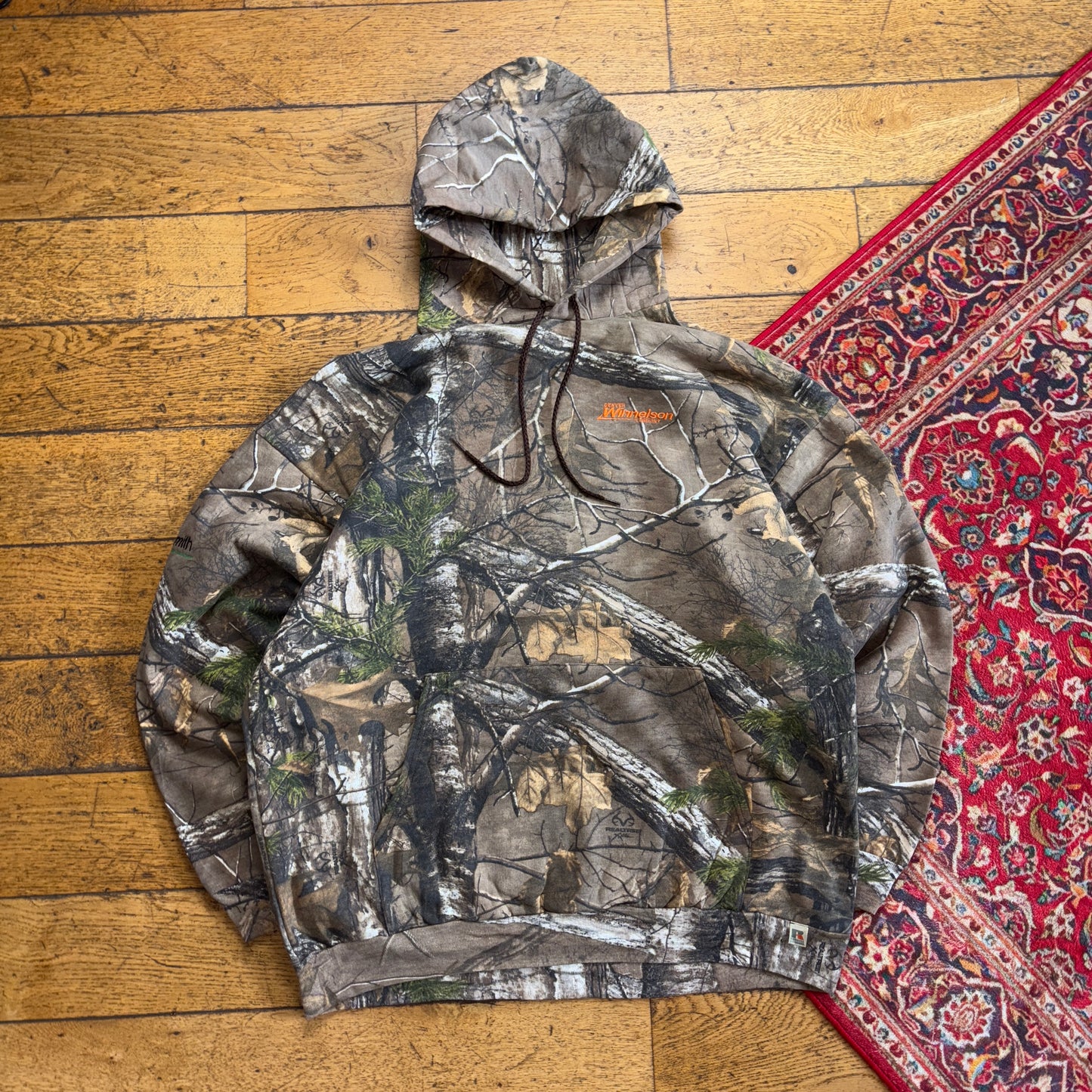 Vintage Realtree Russell Athletic Camo Green Hoodie Sweatshirt - 2XL