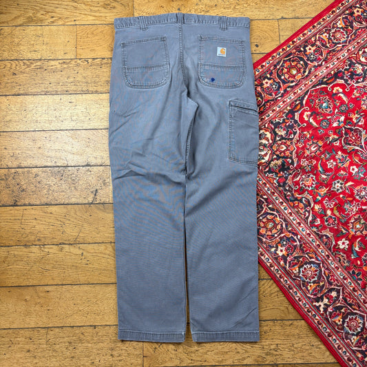 Vintage Carhartt Grey Workwear Carpenter Trousers - 36