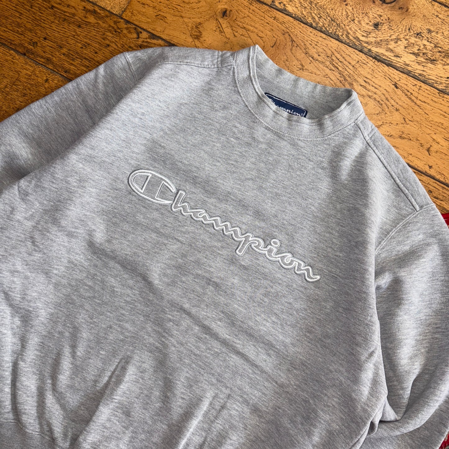 Vintage Champion Grey Embroidered Sweatshirt - L
