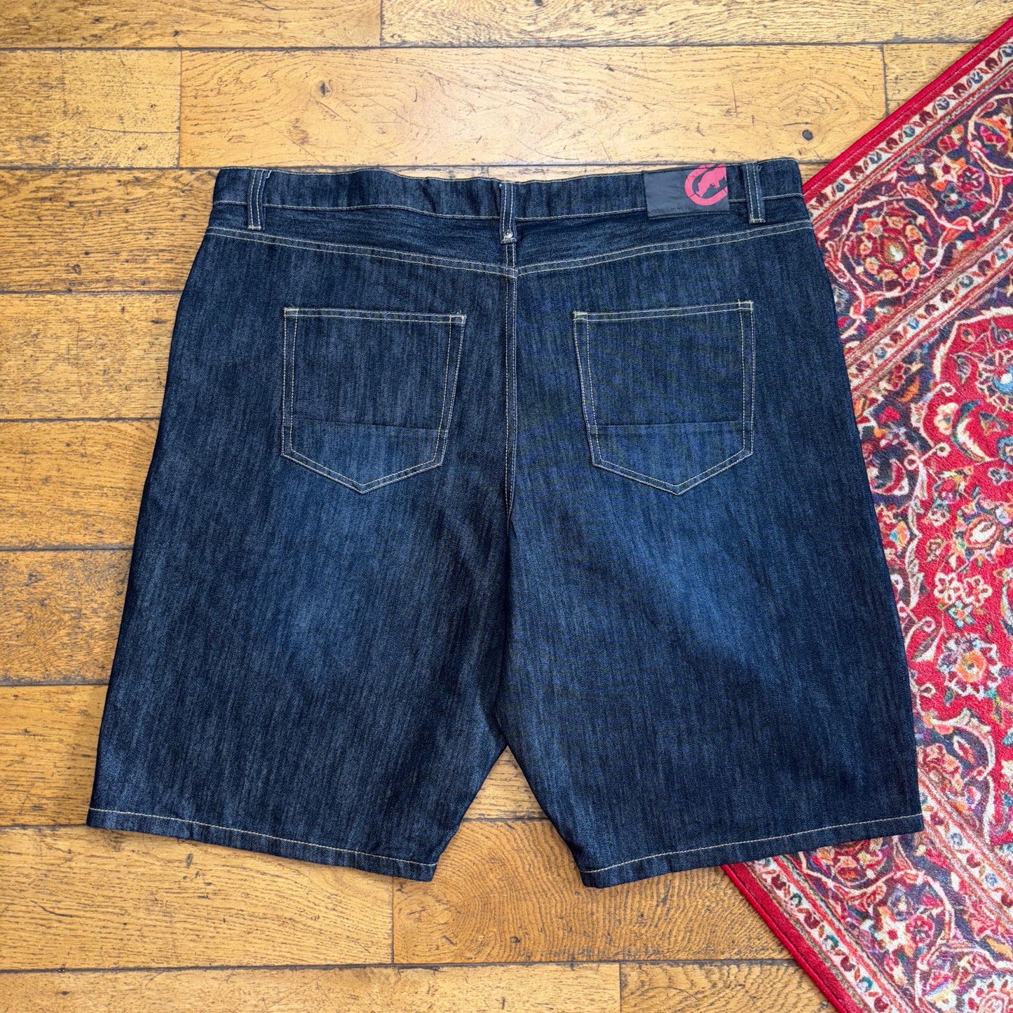 Vintage Ecko Unltd Blue Embroidered Y2K Hip Hop Baggy Jeans Shorts Jorts - 46