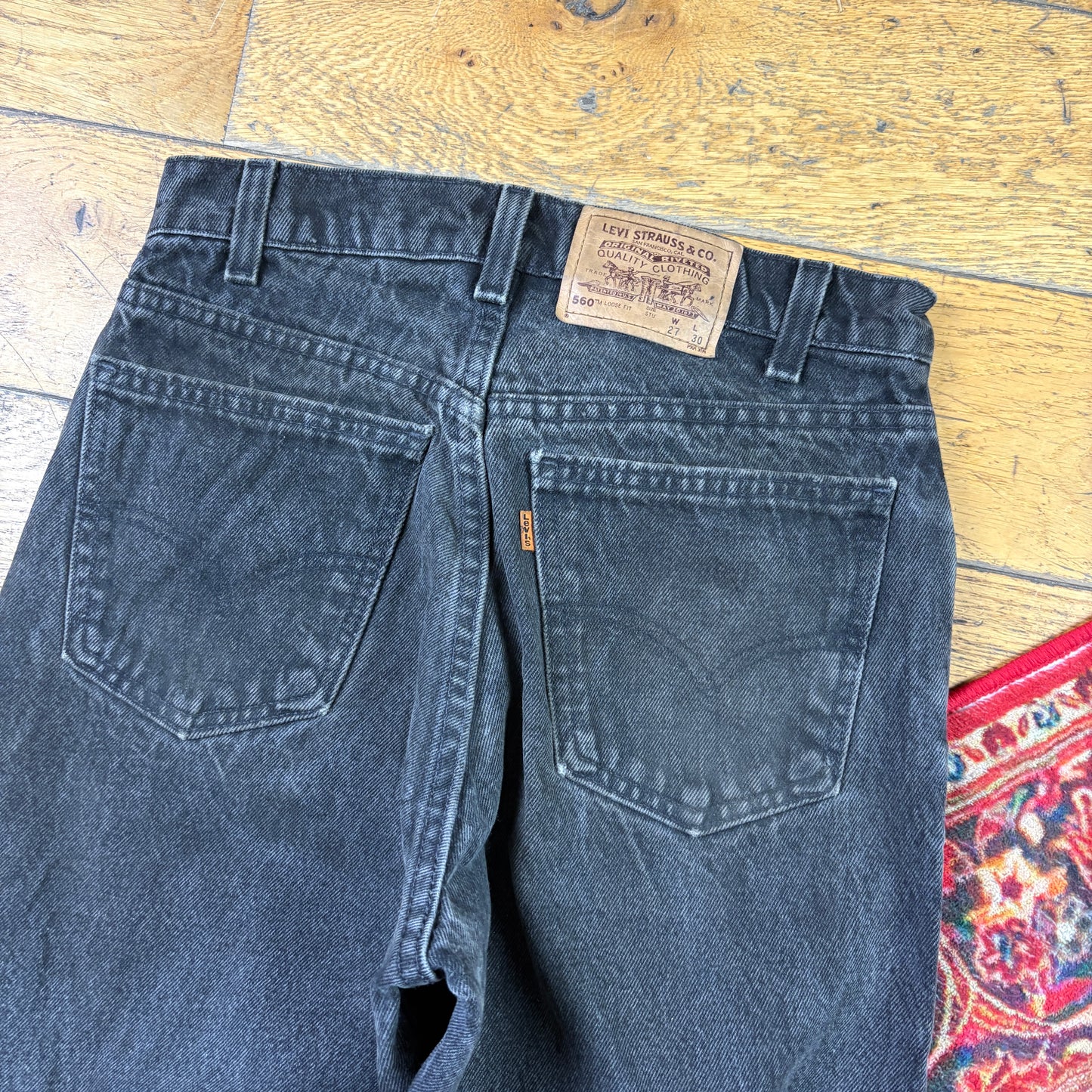 Vintage Levis Womens 560 Baggy Black Denim Jeans - Size 6/8
